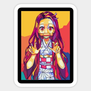 nezuko wpap pop art Sticker